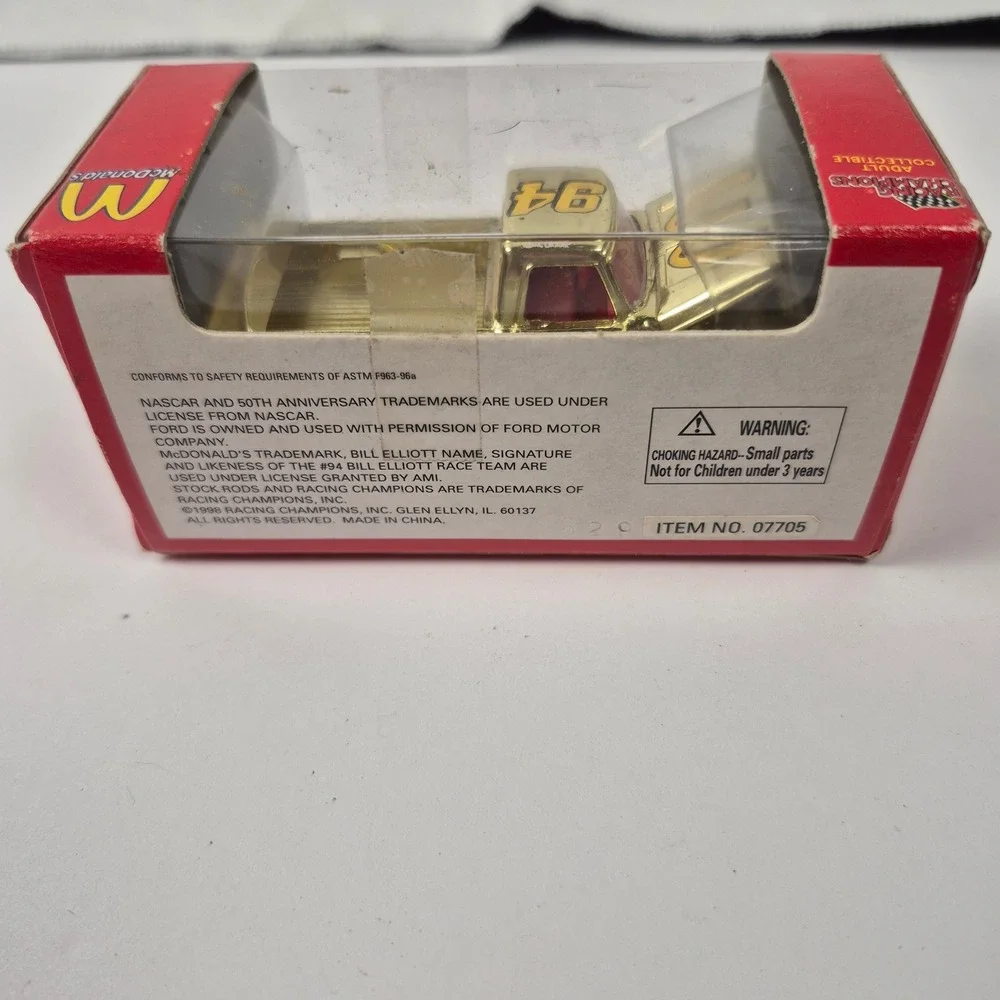 Vintage 1998 McDonalds NASCAR #94 Bill Elliott‎ Gold Truck Diecast Box